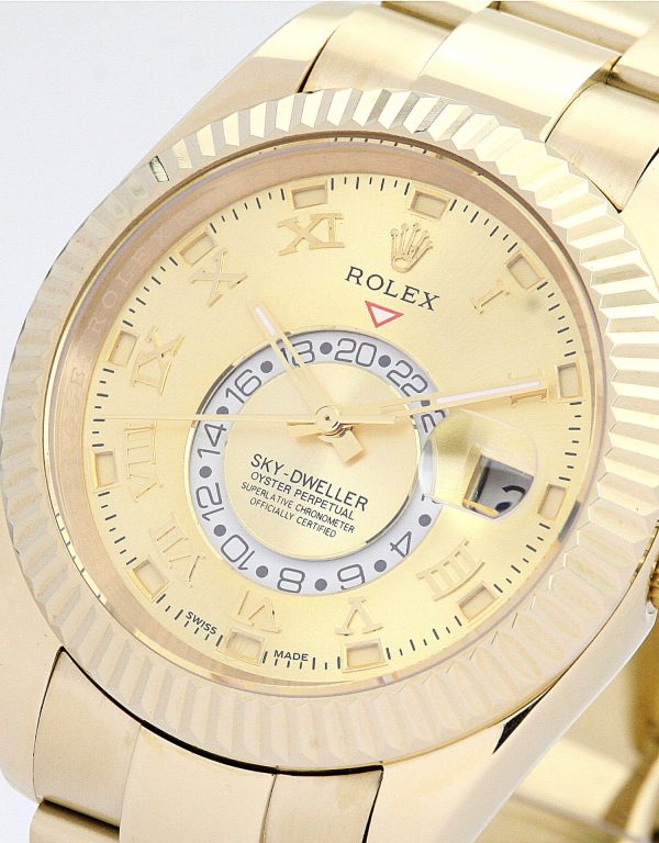 Rolex Sky-Dweller Replica 42mm Champagne Dial 326938 Luxury Men's Watch - Image 3