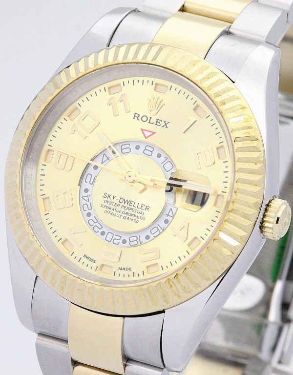 Replica Rolex Sky-Dweller 42mm Gold Dial 326938 - Luxury Men's Watch - Image 3