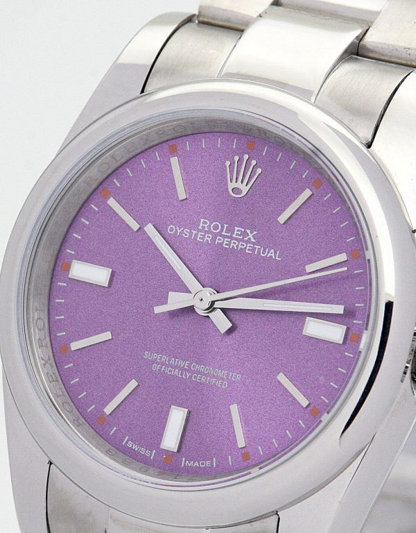Rolex Oyster Perpetual Replica Lady 31mm Purple Dial 177200 - High Quality Luxury Watch - Image 3