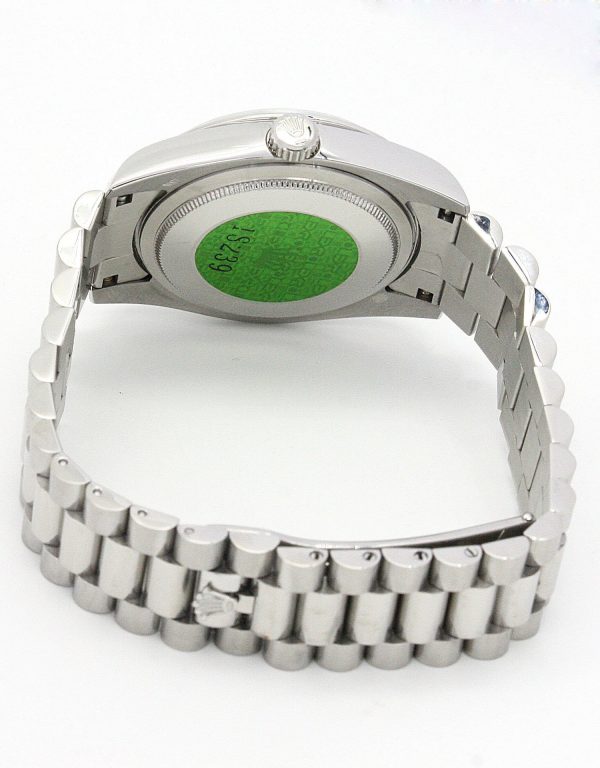 Rolex Day-Date Replica 118346 Green and Silver with Diamonds Dial 36mm Luxury - Image 3