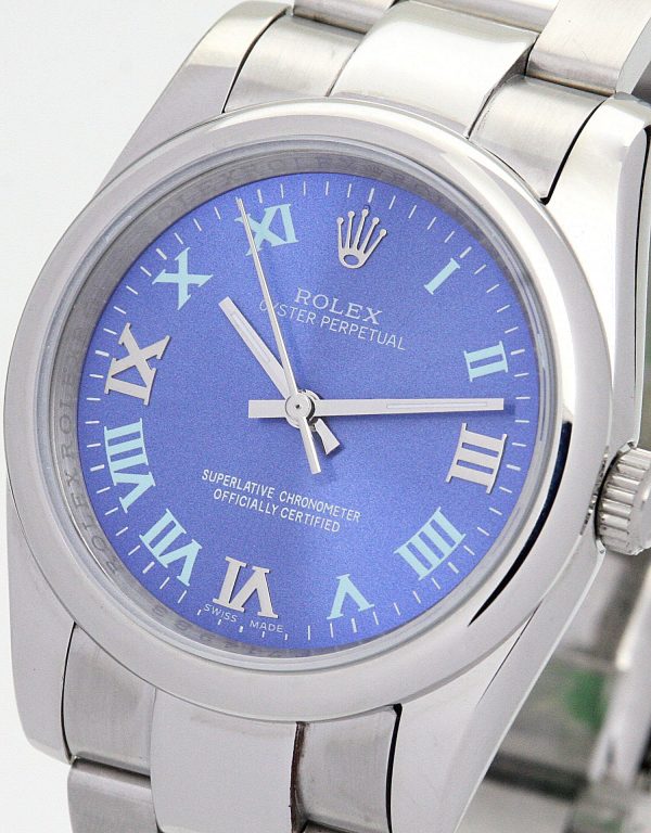 Rolex Oyster Perpetual Replica Lady 31mm Blue Dial Automatic Luxury Watch for Women - Image 3