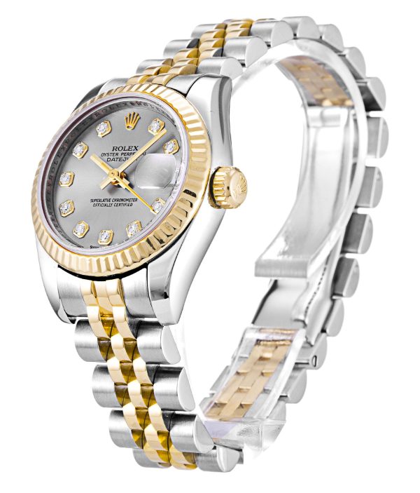 Replica Rolex Lady-Datejust Silver Dial 26mm Luxury Timepiece Model 179173 - High Quality Women's Watch - Image 2