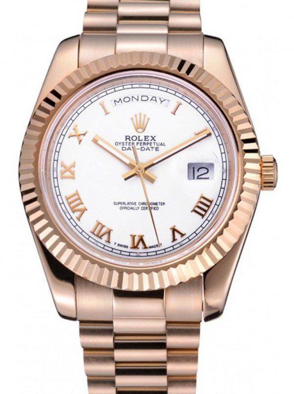 Rolex Day-Date Replica 40mm White Dial Luxury Timepiece High Quality Watches