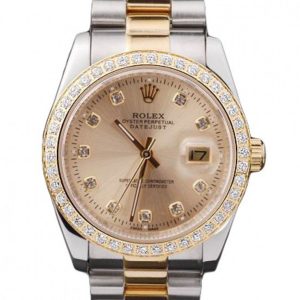 Rolex Superclone Datejust Replica 36mm Gold Dial Luxury Watch - High Quality Timepiece