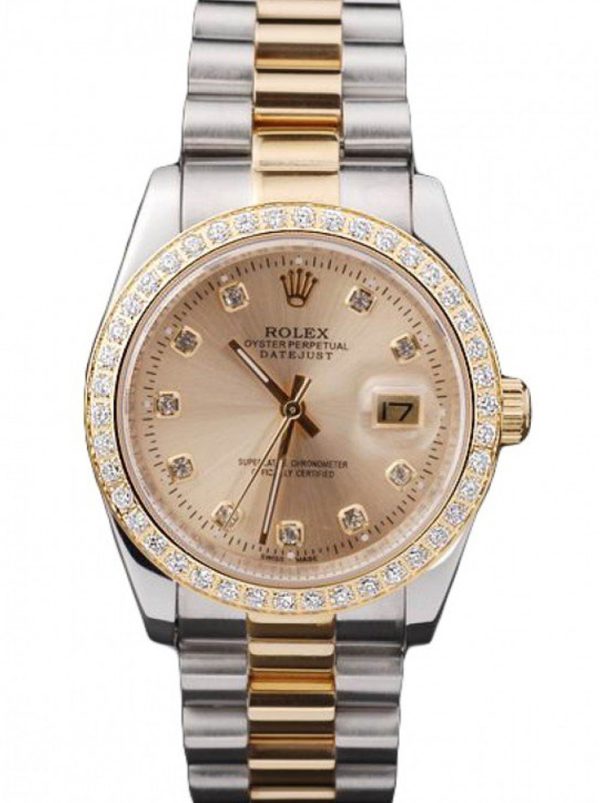 Rolex Superclone Datejust Replica 36mm Gold Dial Luxury Watch - High Quality Timepiece