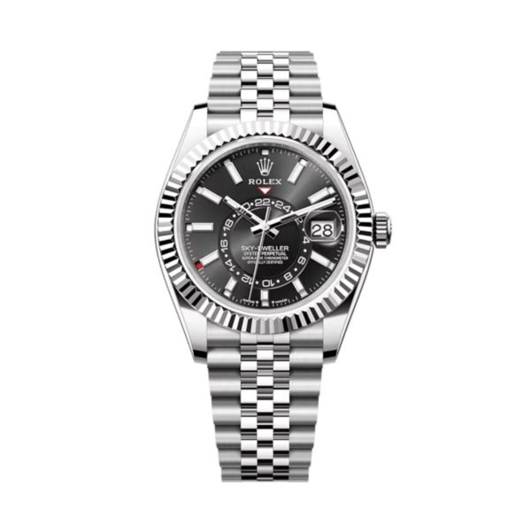 Superclone Rolex Sky-Dweller Replica 42 mm Bright Black Dial 336934 Jubilee Luxury Watch