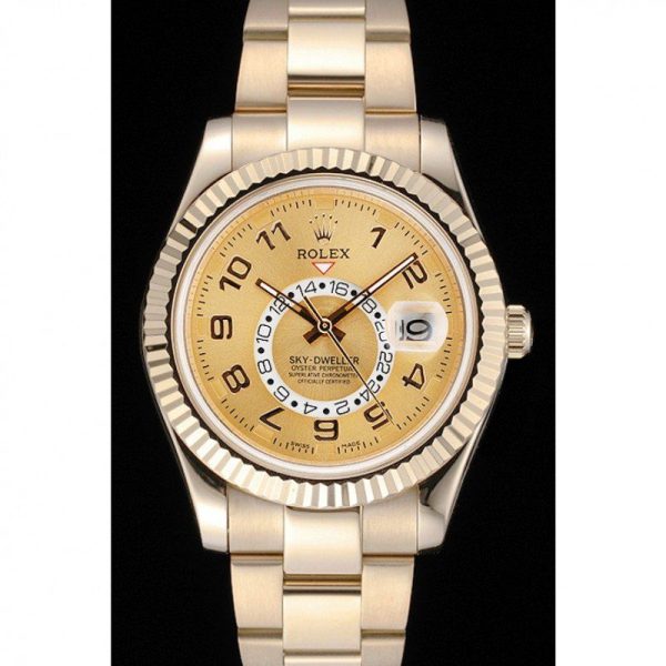 Rolex Sky-Dweller Replica 41mm Gold Dial 80243 Luxury Men's Watch - Image 2