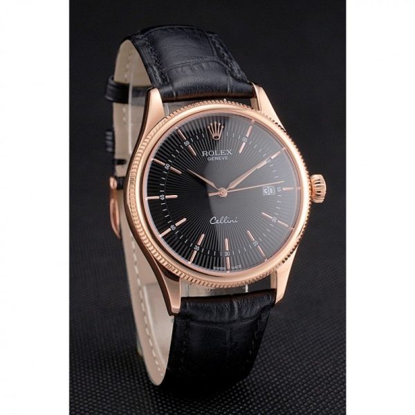 Rolex Cellini Superclone Replica 38mm Black Dial Luxury Watch - High Quality Timepiece - Image 3