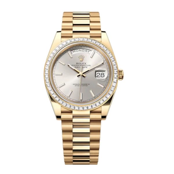 Superclone Rolex Day-Date 40 mm Silver Dial 228398TBR Luxury Replica Watch - High Quality Timepiece