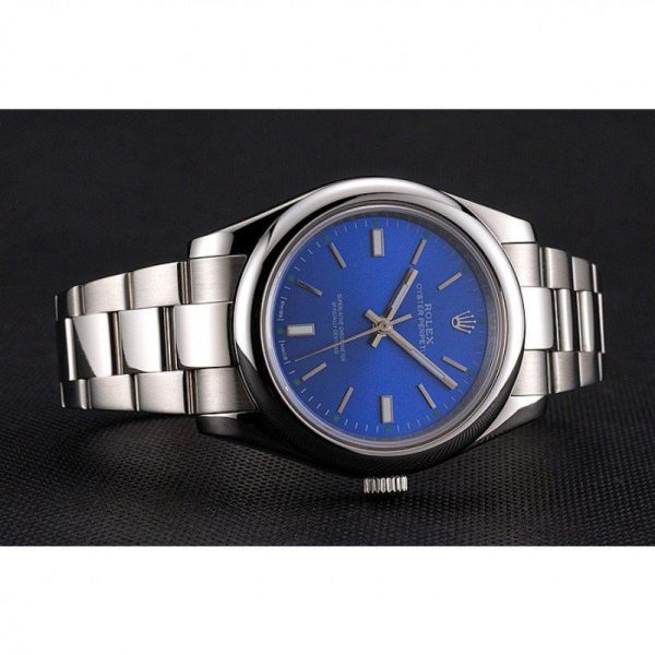 Rolex Oyster Perpetual Replica Date 41mm Blue Dial Luxury Watch for Men - Image 4