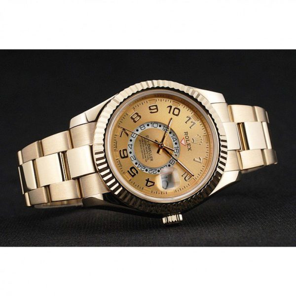 Rolex Sky-Dweller Replica 41mm Gold Dial 80243 Luxury Men's Watch - Image 4