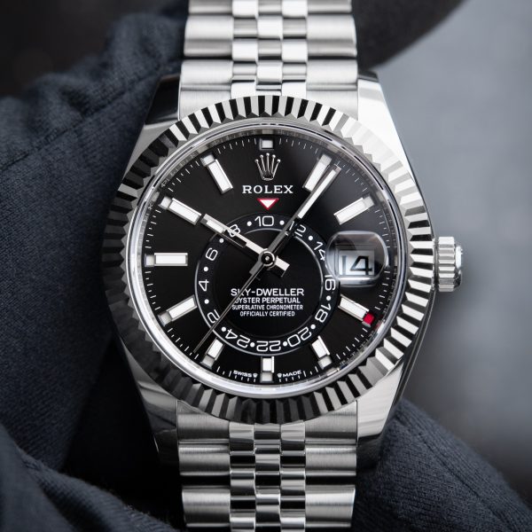 Superclone Rolex Sky-Dweller Replica 42 mm Bright Black Dial 336934 Jubilee Luxury Watch - Image 7