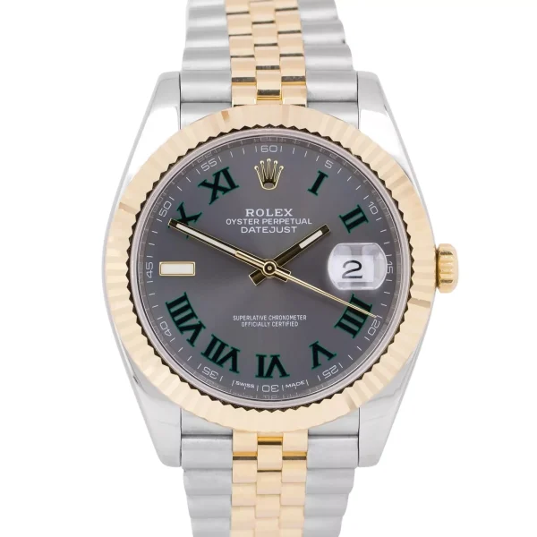Rolex Superclone Datejust 41mm Rhodium Dial 126333 ??Wimbledon?? Fluted Jubilee Replica - High Quality Luxury Watch - Image 2