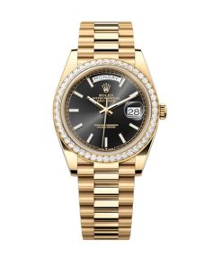 Rolex Day-Date Superclone Replica 40 mm Bright Black Dial 228348RBR Luxury High-Quality Timepiece