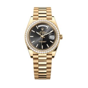 Rolex Day-Date Superclone Replica 40 mm Bright Black Dial 228348RBR Luxury High-Quality Timepiece