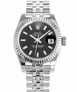 Rolex Datejust Replica 26mm Black Dial 179174 Luxury Watch High Quality