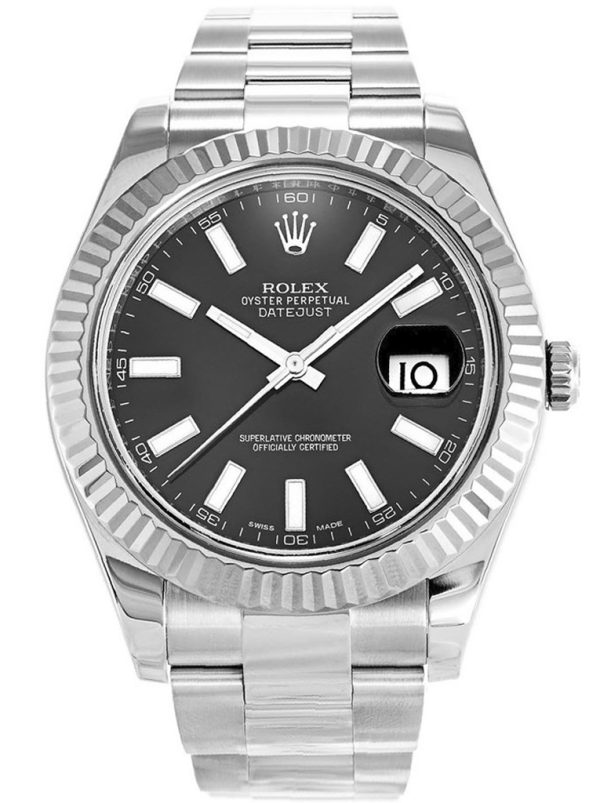 Rolex Datejust Replica 41mm Black Dial 116334 Luxury High Quality Watch