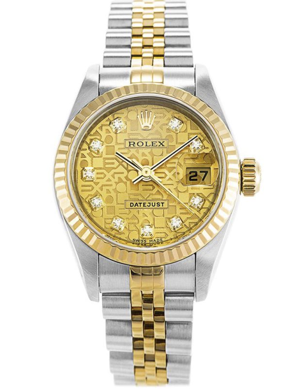 Rolex Datejust Replica 26mm Gold Dial Automatic Luxury Watch for Women