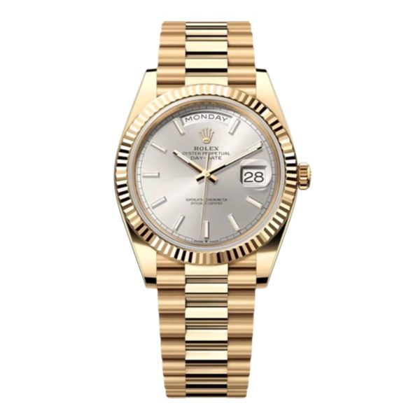 Rolex Day-Date Superclone Replica 40 mm Silver Dial 228238 Luxury High Quality Timepiece