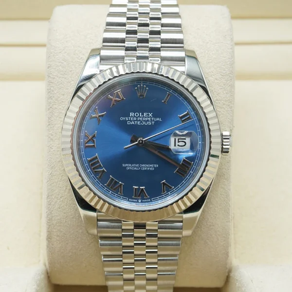 Rolex Datejust Replica 41mm Blue Dial 126334 Jubilee Roman Dial Luxury Men's Watch - Image 2