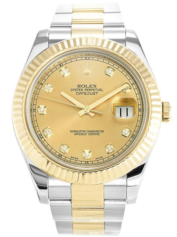 Rolex Datejust II Replica High Quality 41mm Gold Dial 116333 Luxury Watch