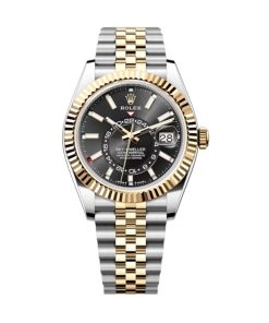 Rolex Sky-Dweller Superclone Replica 336933 42mm Bright Black Dial Luxury Timepiece
