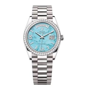 Rolex Day-Date Replica 128349RBR Turquoise Dial 36 mm Luxury High Quality Watch