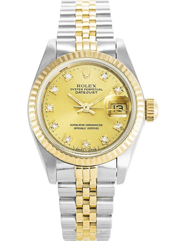 Rolex Datejust Replica 26mm Gold Dial 69173-2 Luxury High Quality Timepiece