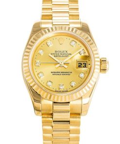 Rolex Datejust 26mm Gold Dial 179178 Replica - Luxury High Quality Women's Watch