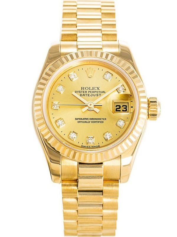 Rolex Datejust 26mm Gold Dial 179178 Replica - Luxury High Quality Women's Watch