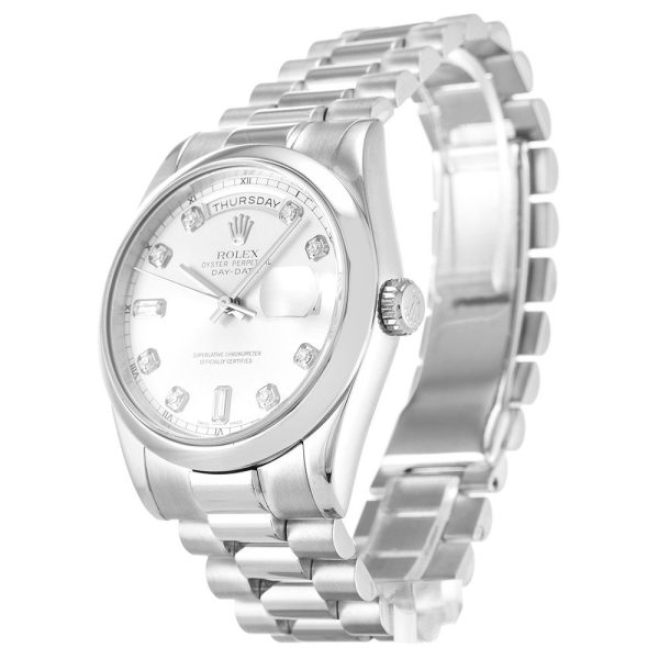 Rolex Day-Date Replica 36mm Silver Dial 118209 Luxury High Quality Watch - Image 3