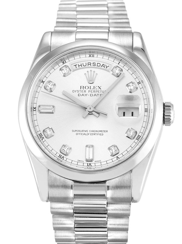 Rolex Day-Date Replica 36mm Silver Dial 118209 Luxury High Quality Watch