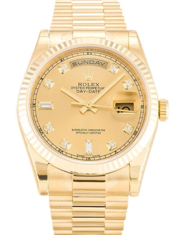 Rolex Day-Date 36mm Gold Dial Replica Luxury Watch | High Quality 118238 Model
