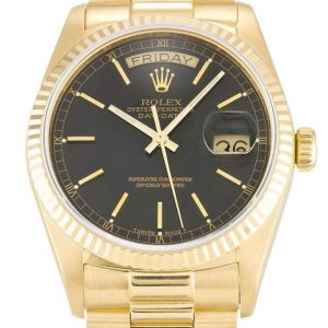 Rolex Day-Date Replica 36mm Black Dial 18038 Luxury High-Quality Watch