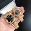Rolex Datejust Replica 36/28mm RG/RG Jubilee Black Dial Luxury Watch