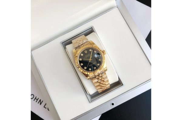 Rolex Datejust Replica 36/28mm RG/RG Jubilee Black Dial Luxury Watch - Image 3