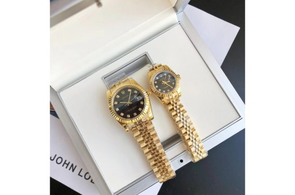 Rolex Datejust Replica 36/28mm RG/RG Jubilee Black Dial Luxury Watch - Image 4