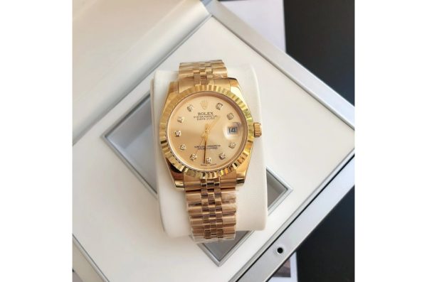 Rolex Datejust Replica 36/28mm RG/RG Jubilee Gold Dial - Luxury High-Quality Timepiece - Image 4