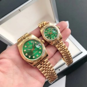 Rolex Datejust Replica 36/28mm Rose Gold/Rose Gold Jubilee Green Dial Luxury Watch