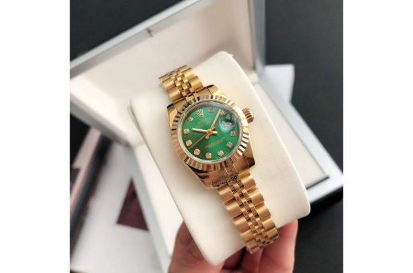 Rolex Datejust Replica 36/28mm Rose Gold/Rose Gold Jubilee Green Dial Luxury Watch - Image 5