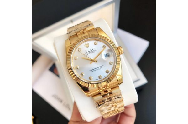 Rolex Datejust Replica 36/28mm Rose Gold/Rose Gold Jubilee Silver Dial Luxury Watch - Image 2