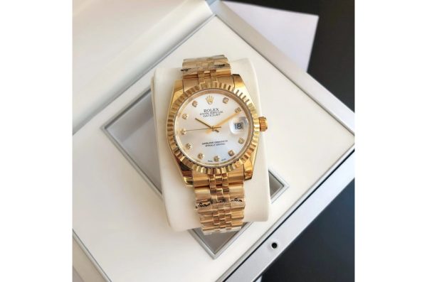 Rolex Datejust Replica 36/28mm Rose Gold/Rose Gold Jubilee Silver Dial Luxury Watch - Image 4