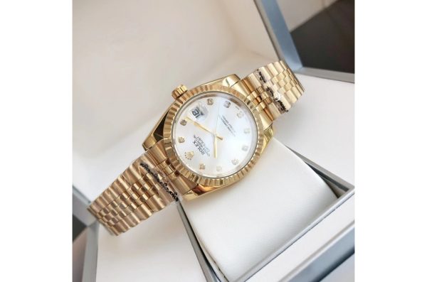Rolex Datejust Replica 36/28mm Rose Gold/Rose Gold Jubilee Silver Dial Luxury Watch - Image 5