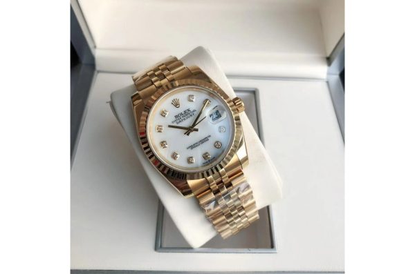 Rolex Datejust Replica 36/28mm RG/RG Jubilee White Dial Luxury Automatic Women's Watch - Image 3
