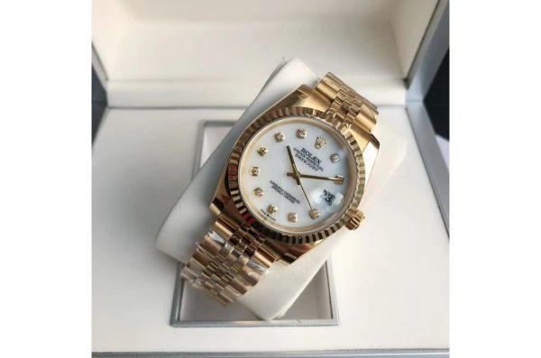 Rolex Datejust Replica 36/28mm RG/RG Jubilee White Dial Luxury Automatic Women's Watch - Image 4