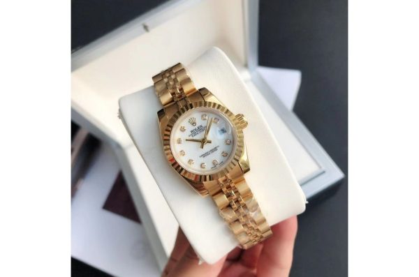 Rolex Datejust Replica 36/28mm RG/RG Jubilee White Dial Luxury Automatic Women's Watch - Image 5