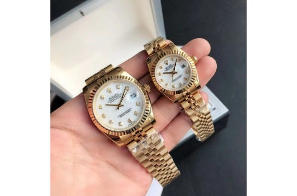 Rolex Datejust Replica 36/28mm RG/RG Jubilee White Dial Luxury Automatic Women's Watch