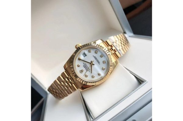 Rolex Datejust Replica 36/28mm RG/RG Jubilee White Dial Luxury Automatic Women's Watch - Image 8