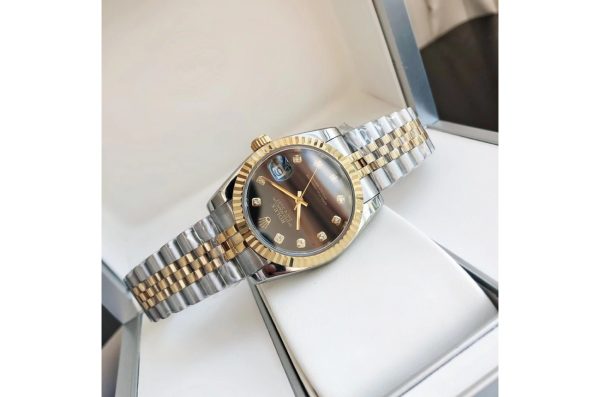Rolex Datejust Replica 36/28mm RG/SS Jubilee Black Diamond Luxury Watch - Image 5