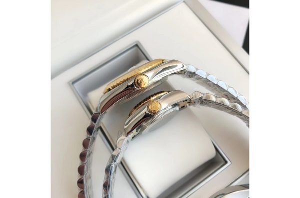 Rolex Datejust Replica 36/28mm RG/SS Jubilee Black Diamond Luxury Watch - Image 9